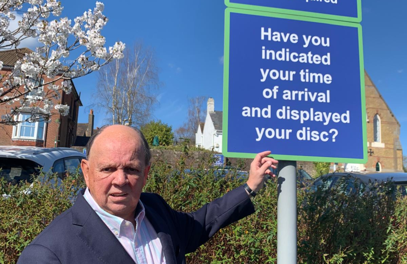 Pete Bradbury in Cuckfield at parking machine